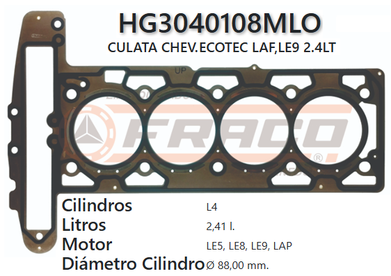 JUNTA DE CULATA CHEVROLET CAPTIVA, EQUINOX, COBALT LAF, LUK, LEA 2.4L 06/16