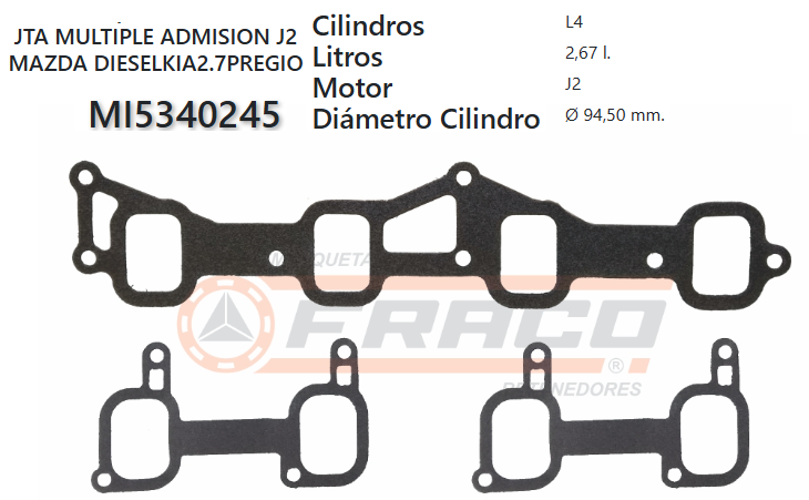 JUNTA DE ADMISION KIA PREGIO J2 2.7 98/UP