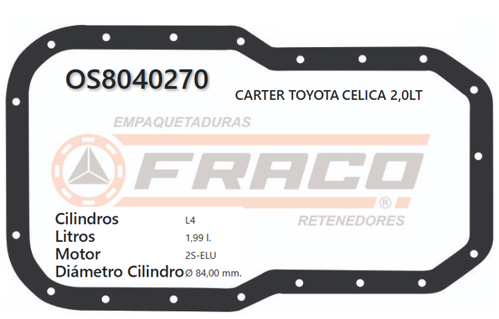 JUNTA DE CRANK TOYOTA CAMRY 3S/5S 88/UP 16VAL (PH)