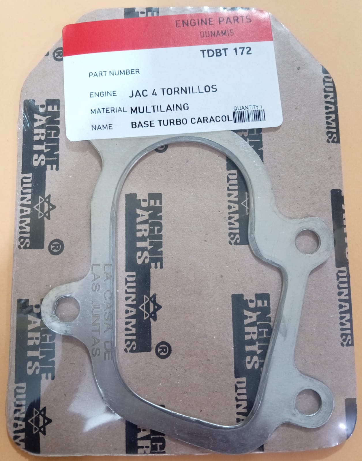 JUNTA DE TURBO Emp. Base Turbo JAC 4 Tornillos Caracol
