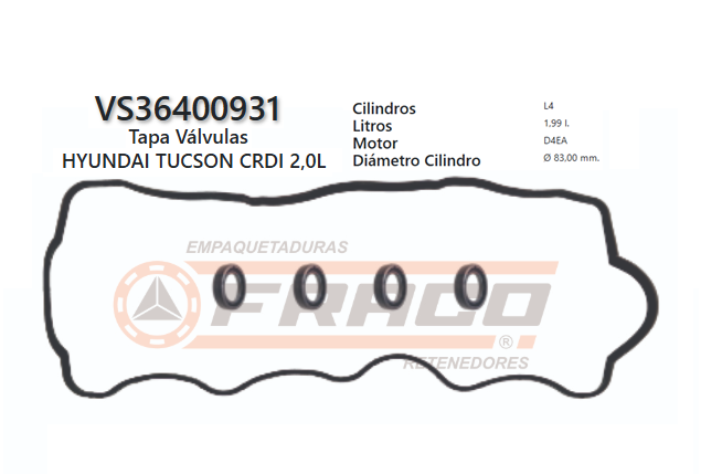 JUNTA DE T/VALVULA HYUNDAI TUCSON, ELANTRA DIESEL, D4EA, 2.0L, 02/09