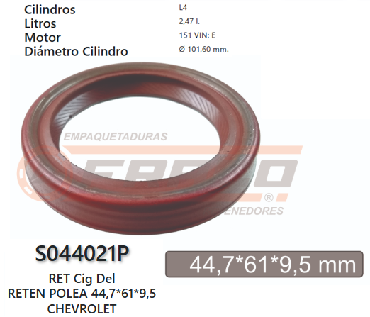 JUNTA DE RETENEDORA CHEVROLET 151,173,200,229,235,250,262,283,292,305,350