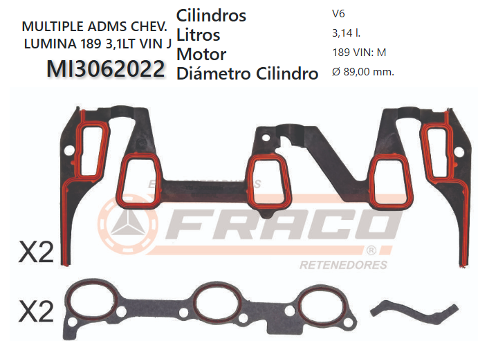JUNTA DE ADMISION CHEVROLET MALIBU 189 3.1 77/99