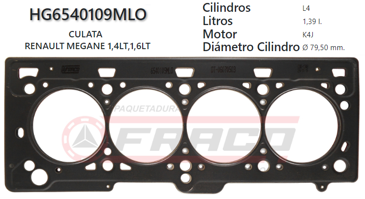 JUNTA DE CULATA RENAULT MEGANE/CLIO/KANGOO, 1.4/1.6 K4M-J 99/UP