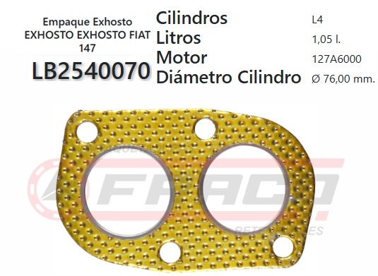 JUNTA DE MUFFLER FIAT UNO 147 79/84