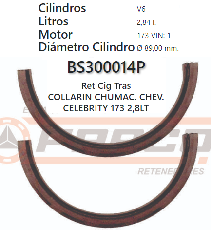 Junta de RETENEDORA CHEVROLET 173 2.8 80/86 CIGUENAL