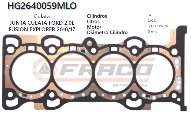 JUNTA DE CULATA FORD ESCAPE, EDGE, 2.0L, 4CIL, 12/18