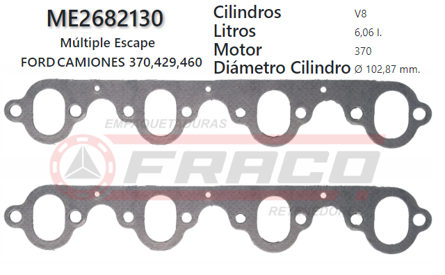JUNTA DE ESCAPE. FORD F700 370 6.0 79/89 (2 und)