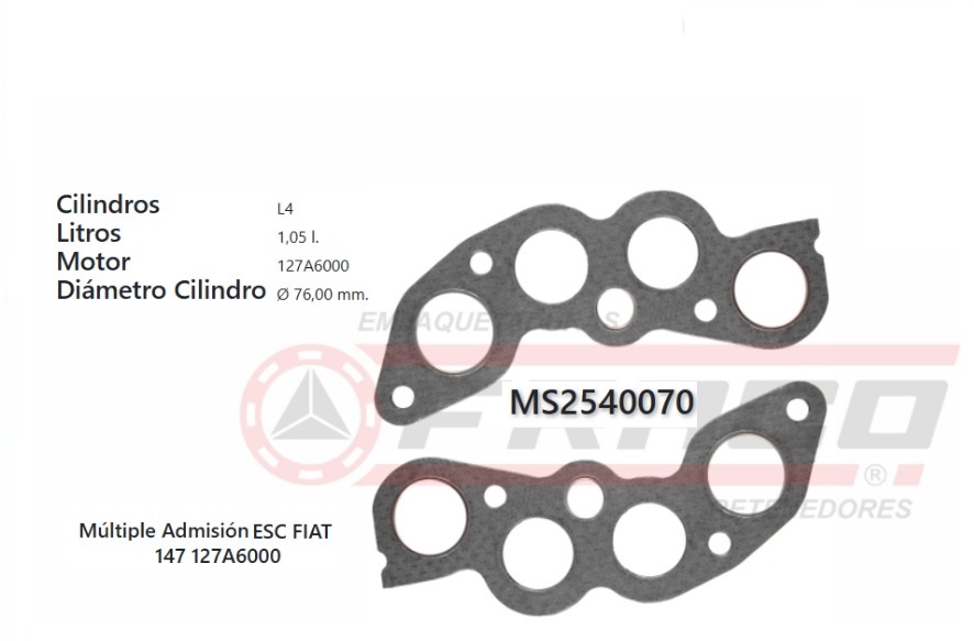 JUNTA DE ESCAPE. FIAT 147 1.0/1.3 (PAR)