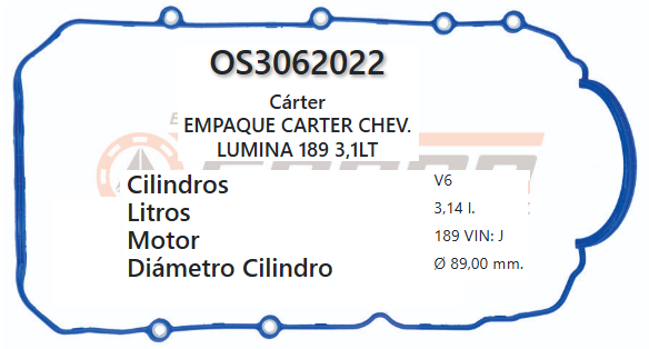 JUNTA DE CRANK CHEVROLET 189/190 MALIBU 3.1 97/04