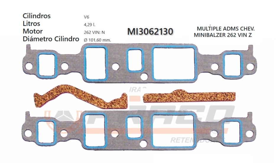 JUNTA DE ADMISION CHEVROLET 262 4.3L 85/90