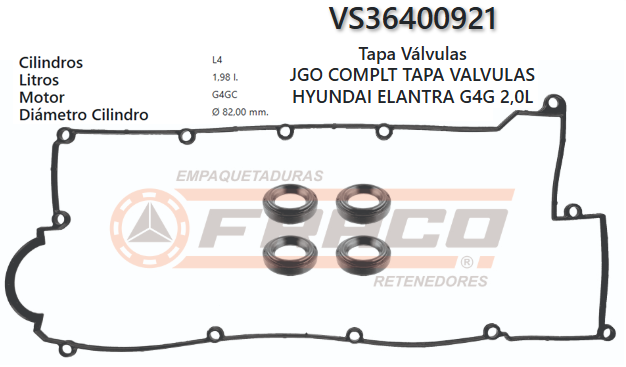 JUNTA DE T/VALVULA HYUNDAI ELANTRA, KIA CERATO, GAGC, 1.8/2.0L, 00/UP
