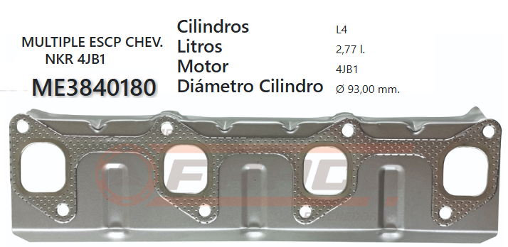 JUNTA DE ESCAPE. ISUZU 4JB1 NKR 98/00  2800cc