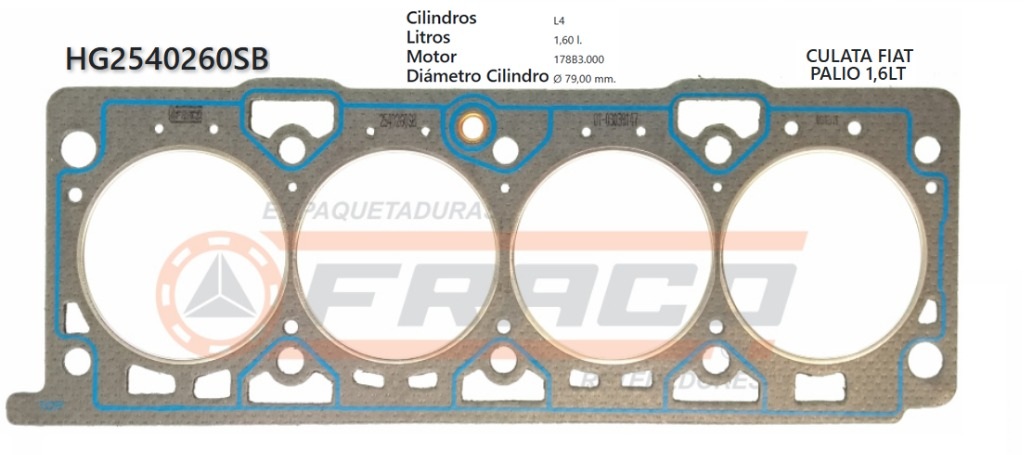 JUNTA DE CULATA FIAT PALIO/BRAVA 132A, 182A 1600CC