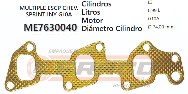 JUNTA DE ESCAPE. SUZUKI SPRINT 98/03 G10A