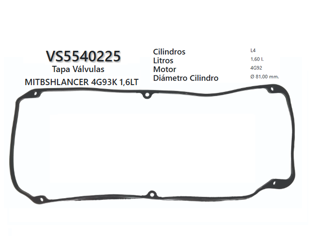 JUNTA DE T/VALVULA MITSUBISHI MIRAGE / COLT 4G92/3 1.6L 96/03