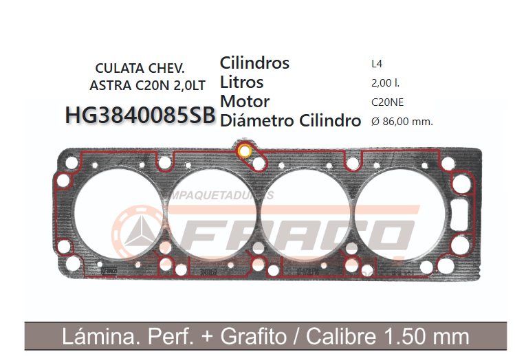 JUNTA DE CULATA OPEL ASTRA/ VECTRA X20SED 2.0L 93/99