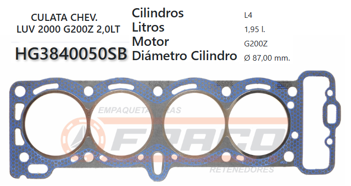 JUNTA DE CULATA ISUZU TROOPER G200Z 2.0 81/87