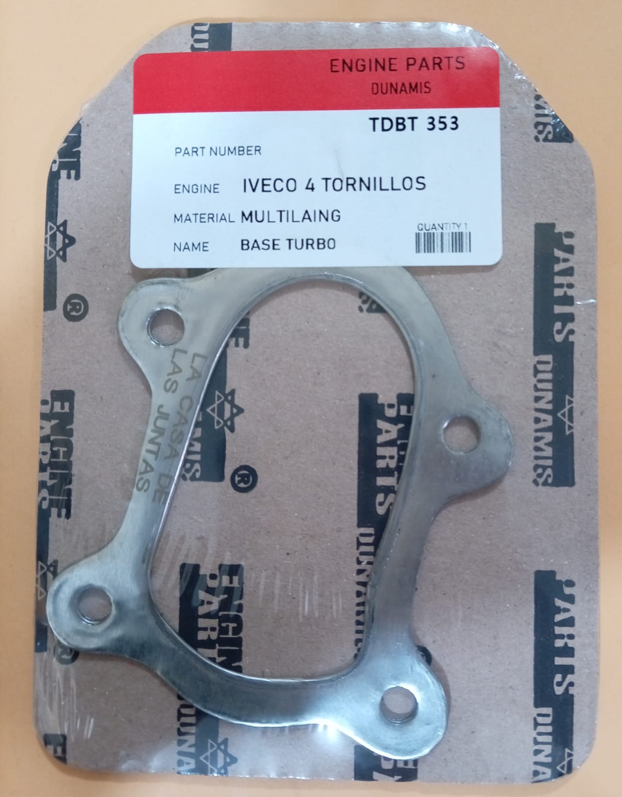 JUNTA DE TURBO IVECO 4 TORNILLOS