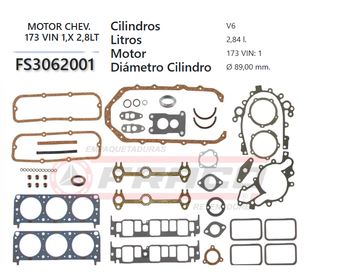 Junta de JUEGO JUNTAS CHEVROLET CELEBRITY 173 2.8 80/84