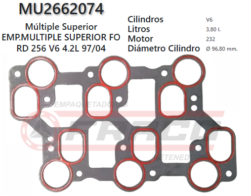 JUNTA DE ESCAPE. FORD WINDSTAR 232, 4.0L, 99/03