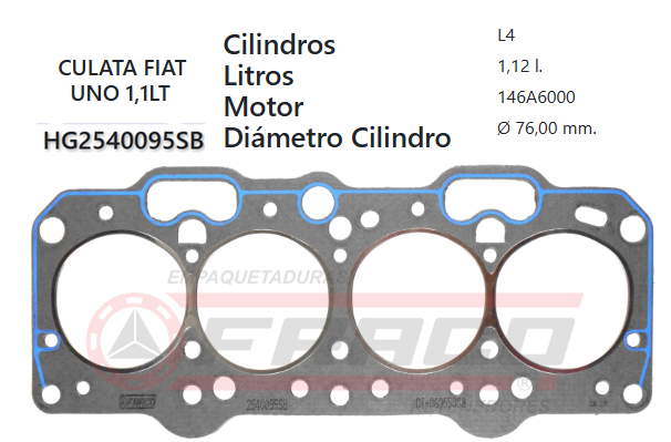 JUNTA DE CULATA FIAT UNO 1.3/1.5 FIORINO