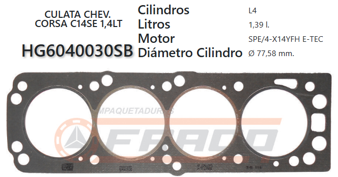 JUNTA DE CULATA OPEL CORSA 1.4L C14SE/NZ 88/97