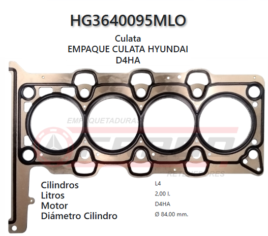 JUNTA DE CULATA HYUNDAI TUCSON i35 CRDI, D4HA, 2.0L 09/UP