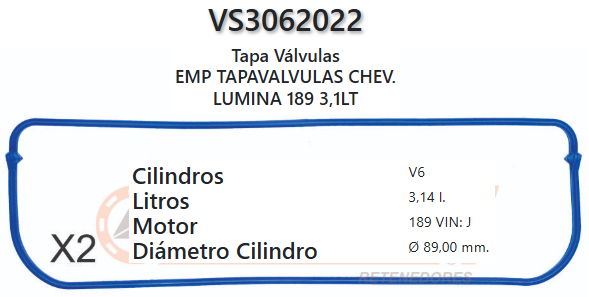 JUNTA DE T/VALVULA CHEVROLET MALIBU, LUMINA 3.1L 99/06 / EQUINOX 3.4L 04/06 (PAR)